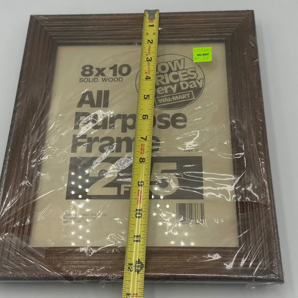 Vintage Wal-Mart Picture Photo Frame 8x10 Solid Wood Ribbed Wall Hanging NEW